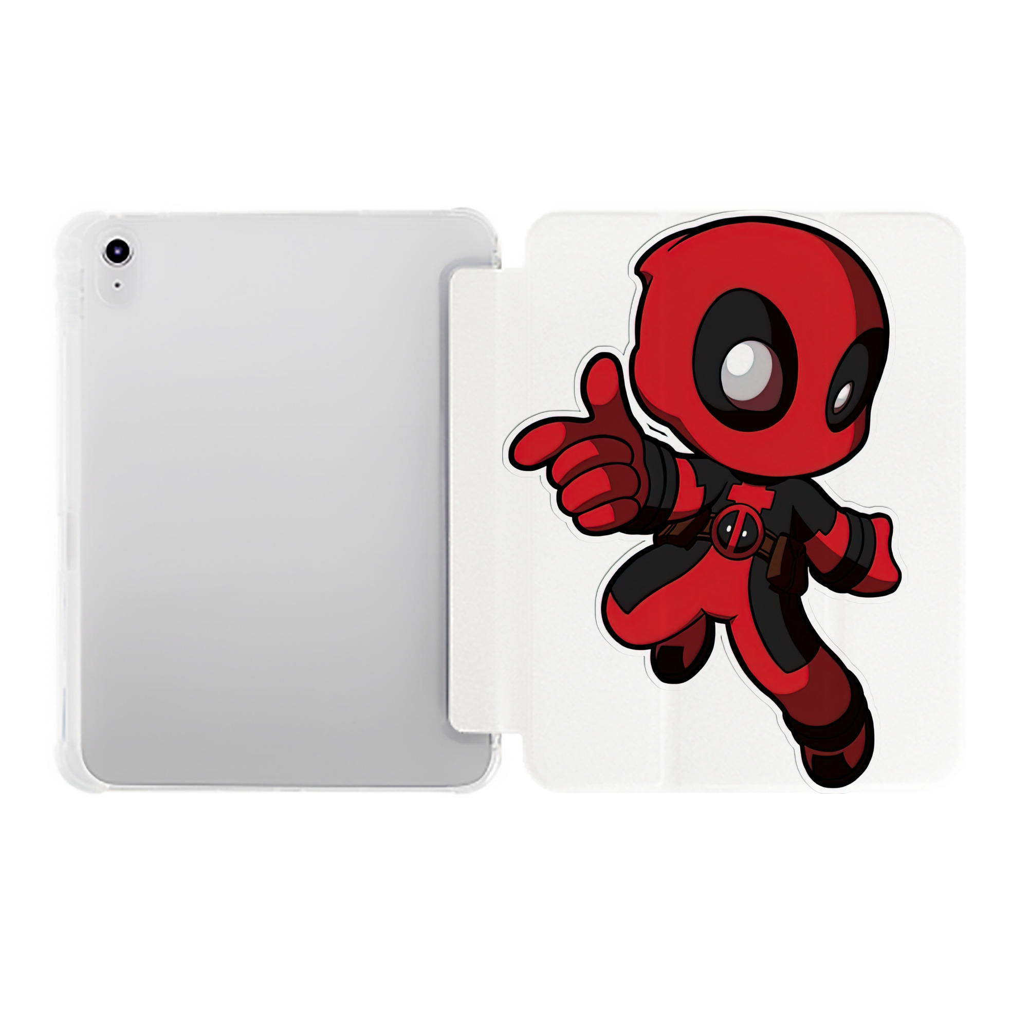 （画像用） Deadpool デッドプール IPad ケース ペン収納付き 三つ折りスタンド PUレザー×シリコン 対応機種9.5/10.5/10.9インチ